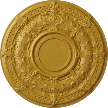 Ekena Millwork Dauphine Ceiling Medallion (Fits Canopies up to 13 1/4"), 33 7/8"OD x 1 3/8"P, Iridescent Gold CM33DAIGS